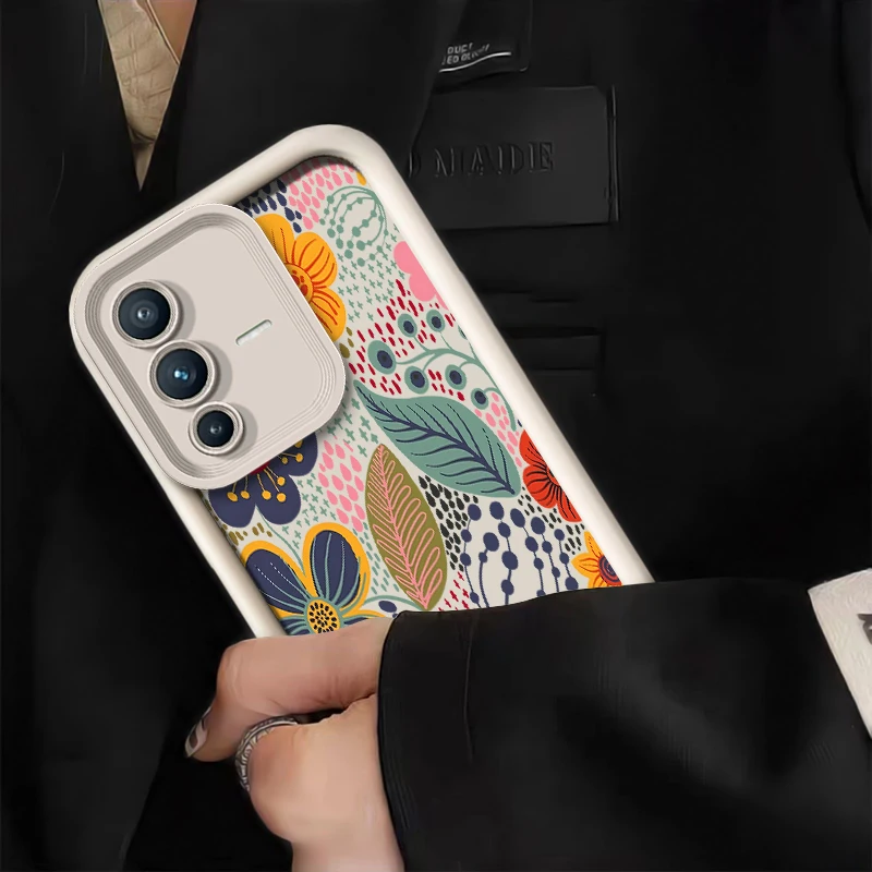Colorful Flowers Silicone Shockproof Phone Case
