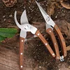 Solid Wood Shears Carbon Steel Sharp Curved Pruners Plant Grafting Floral Trimming Non-Slip Handle Garden Manual Scissors 4