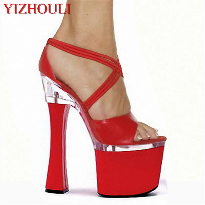Fees Professional Customize Bride Comfortable Thick Heel 18cm High Heel Shoes Spool Heels 7 Inch High Heels dance shoes