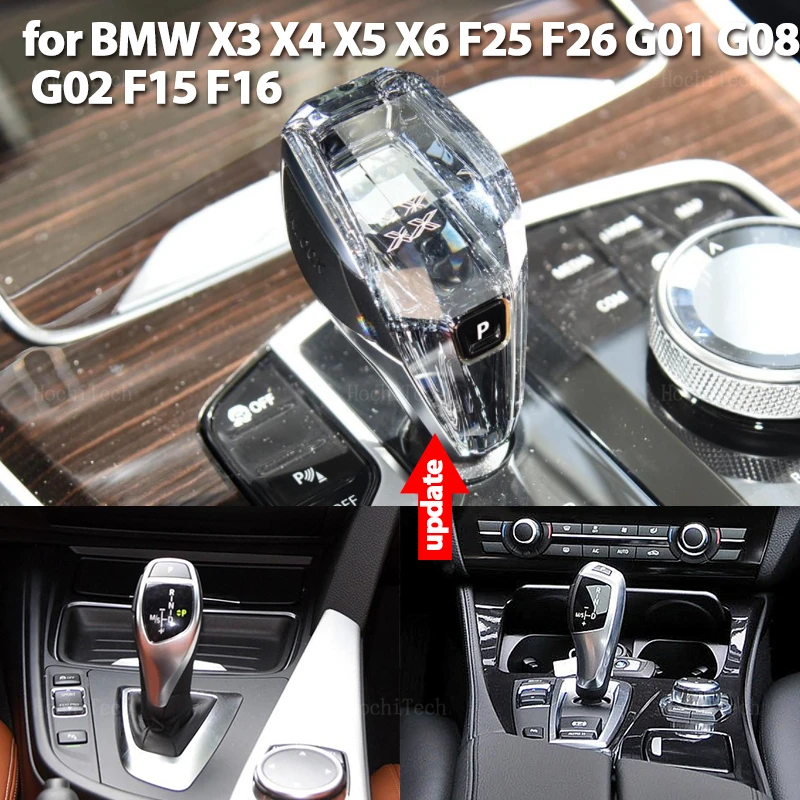 LED Crystal Gear Shift Knob Plug and Play replacement for BMW X3 X4 X5