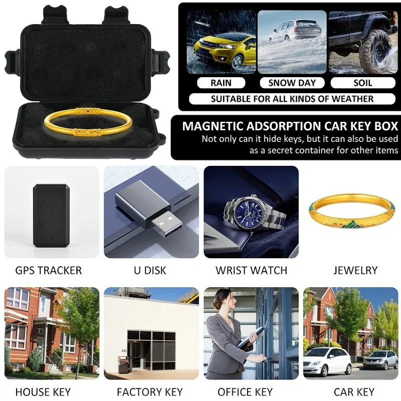 Magnetic Hideaway Key Safe - Waterproof & Dustproof Secure Key Holder for Outdoor and Mobile Use
