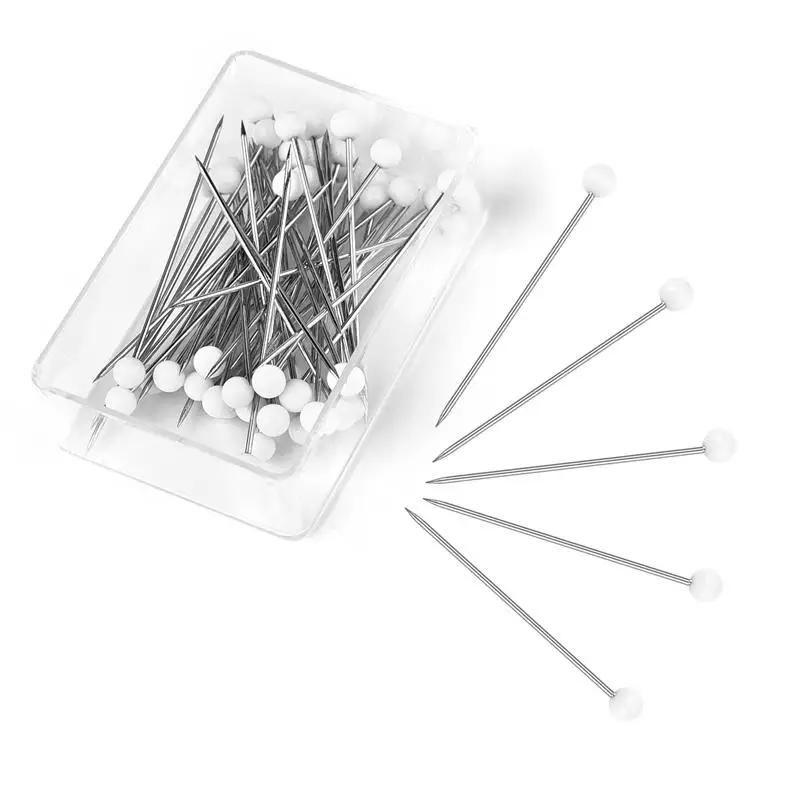 New Portable 250PCS/Set DIY Round Pearl Head Pins Mixed Colors Straight  Quilting Needles DIY Sewing