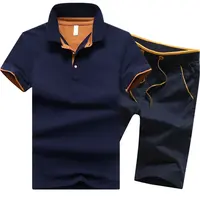 Summer 2022 New Brand Men Sports Sets 2Piece Casual Men’s Short-sleeve POLO Shirt+Shorts Running Fitness Suit Male Tracksuit 5XL
