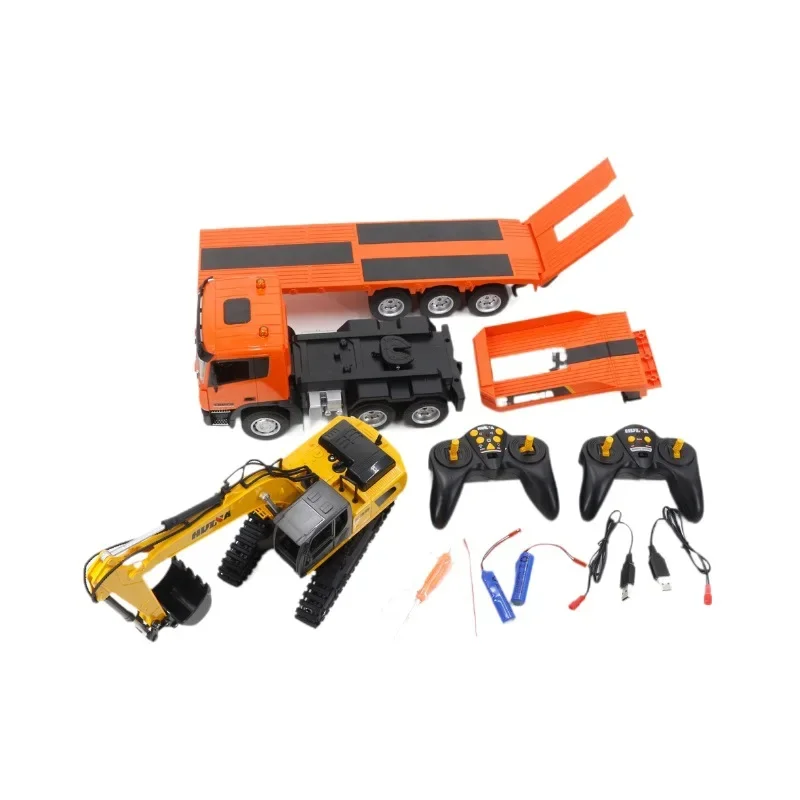 Huina transgraniczny nowy produkt 1:24 symulacja dziewięciokanałowy pilot płaska przyczepa + koparka zdalnie sterowana zabawka dla dzieci 6 Huina transgraniczny nowy produkt 1:24 symulacja dziewięciokanałowy pilot płaska przyczepa + koparka zdalnie sterowana zabawka dla dzieci - Image 6