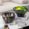 Luxury Art Glass Fruit Bowl High-End Living Room Coffee Table Contrast Storage Fruit Bowl Desktop Decorative Ornaments 1