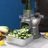 110V/220V Vegetable Dicing Machine Multi-functional Slicer Carrot Potato Dicing Machine Commercial Electric Vegetable Cutter 5