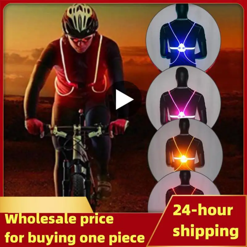 야간 야외 스포츠 LED 조끼, 360 반사, 높은 가시성 플래시, 안전 LED 광..