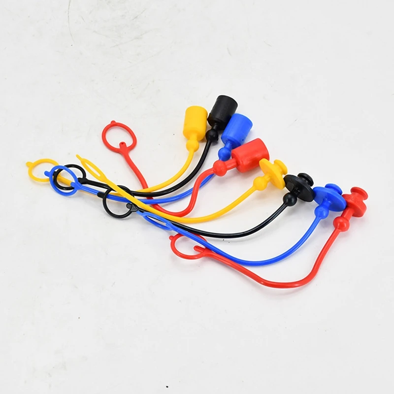 4 Sets Hydraulic Quick Coupler Male Dust Cap And Female Plug Cover, Rubber Dust Caps/Plugs