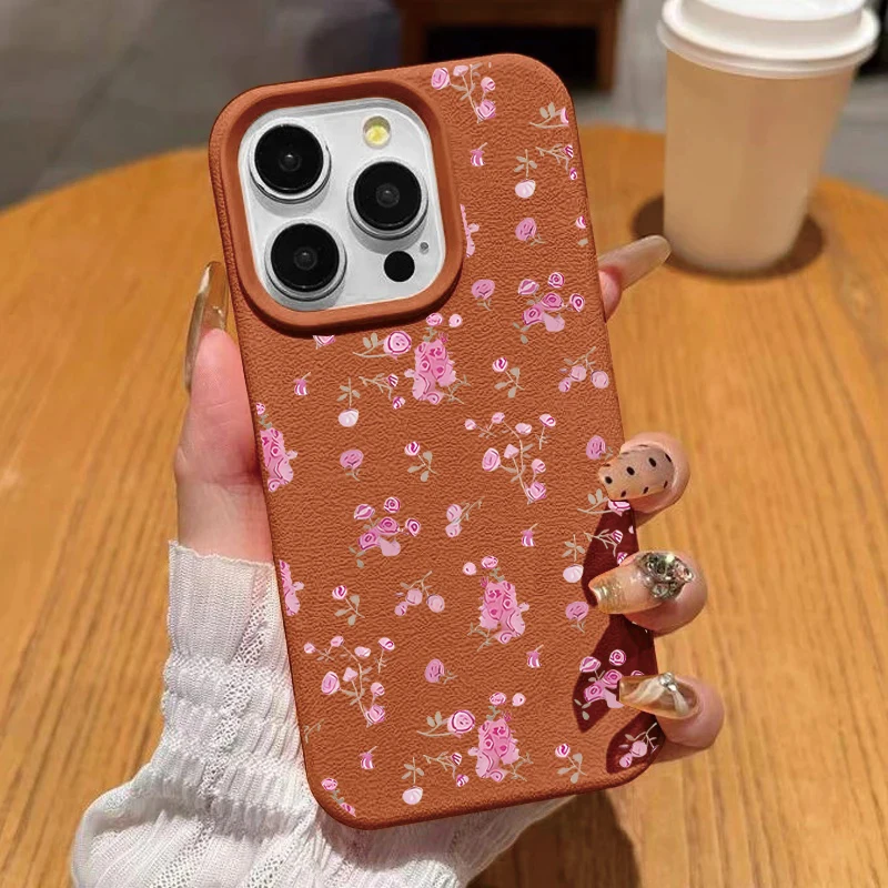 Pink Small Flowers Lichee Pattern Phone Case