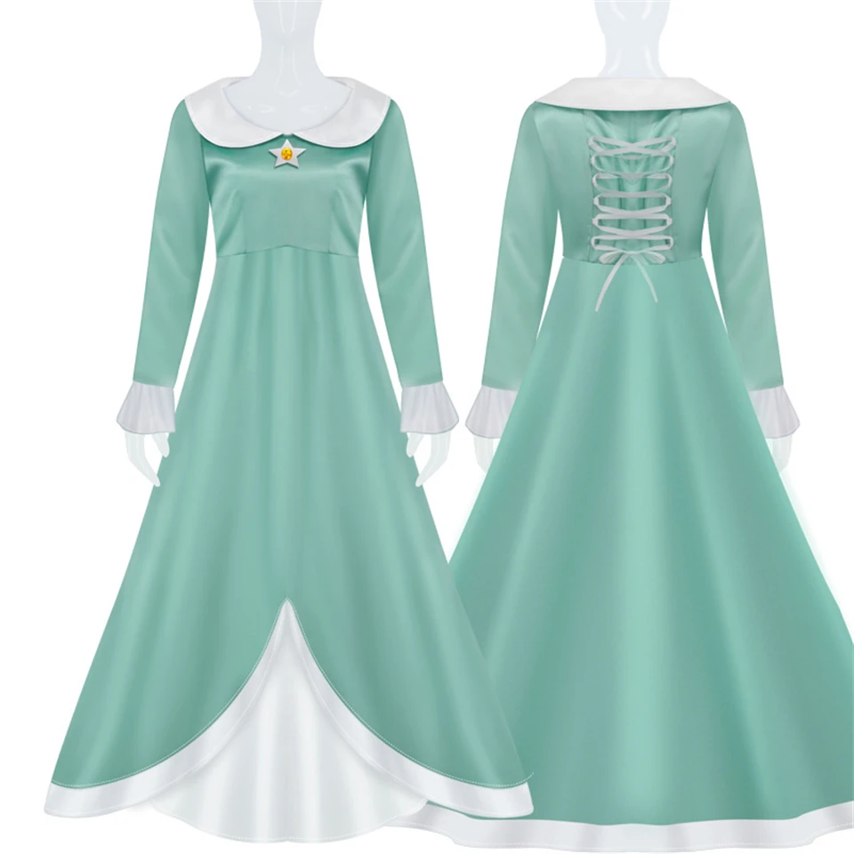 Carnival Masquerade Mother Kids Cosplay Game Movies Luigi Brothers Peach Dress Halloween Women Girls Party Performance Costume 5