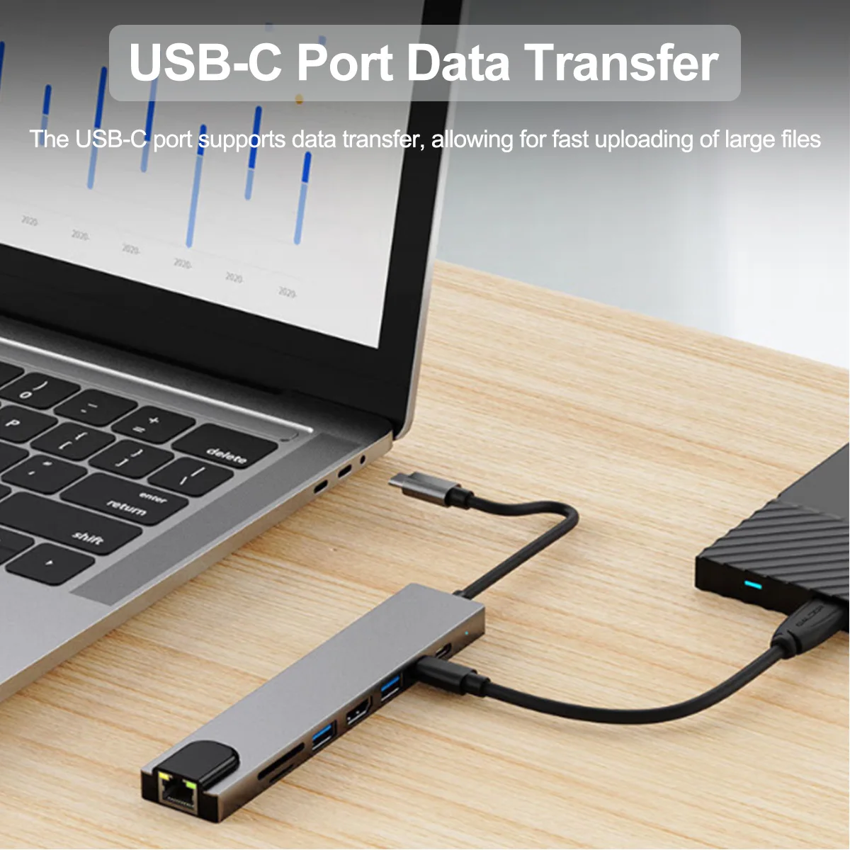 USB HUB Type C Splitter Thunderbolt 3 Docking Station Laptop Adapter For Macbook Air M1 IPad Pro RJ45 HDMI-compatible_voghion.com