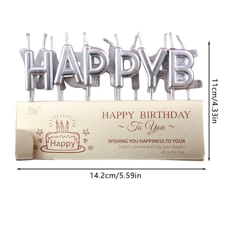 골드 문자 촛불 생일 파티 장식, 축하 촛불 문자 전문 케이크, 기념일 건강 문자 디자인