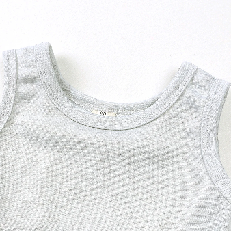2026 kinder Sommer Outfits 2 Stücke Solide Baumwolle Weste + Hosen Atmungsaktive Kleidung Für Kleinkind Teenager Mode Streetwear Trainingsanzug – Detail 8