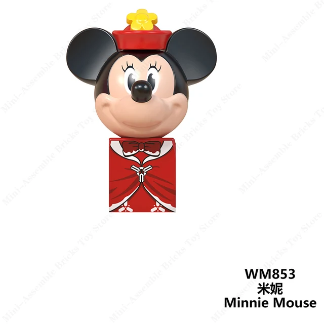 Disney Mini Action Toys Figures Building Blocks Cartoon Toy Story Mickey Mouse Winnie The Pooh Frozen Stitch Donald Duck Bricks 853