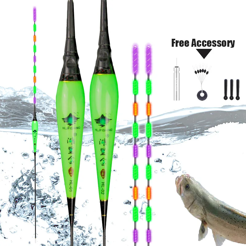 WLPFISHING 1PC Fishing Float Special Purple Light LED Electric Bobbers High Brightness Soft Light Fishing Tackle Tools Accessory