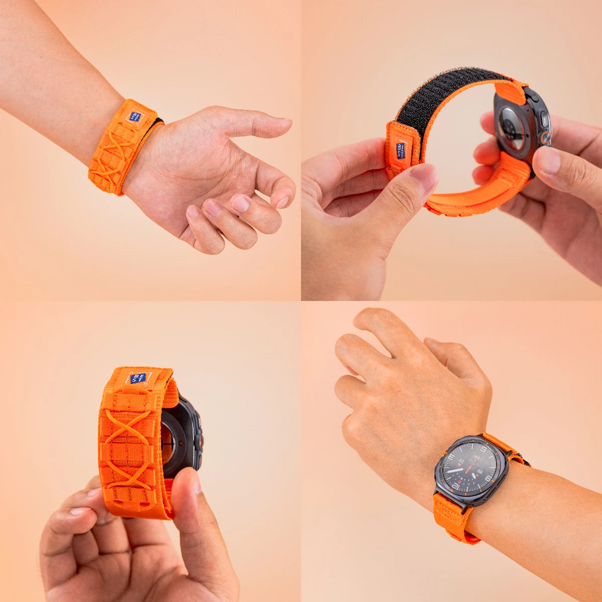 Sports Nylon Woven Loop Wristband Bracelet