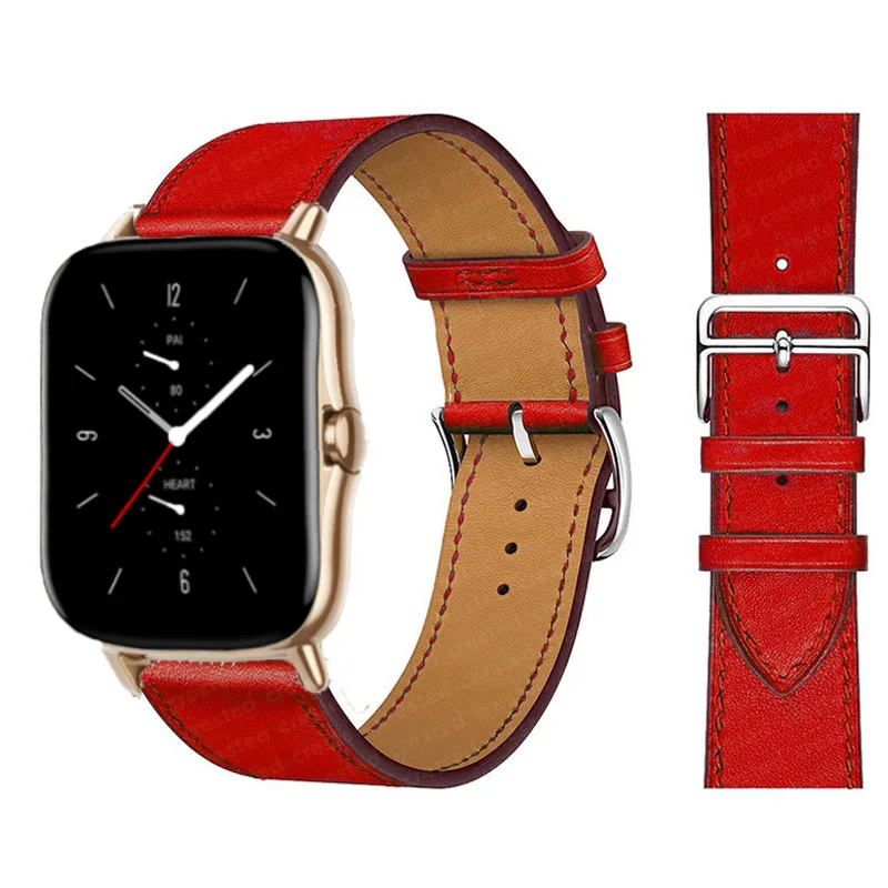 Фото Ремешок кожаный для Samsung Galaxy watch Active 2/3/46 мм/42 мм/S3/Huawei, браслет для Galaxy Watch 4 44 мм 40 мм, 20 мм 22 мм №4