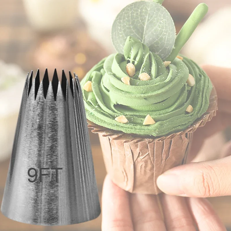 Cupcake French Tip Piping Nozzle 9FT Russian Large Piping Nozzles