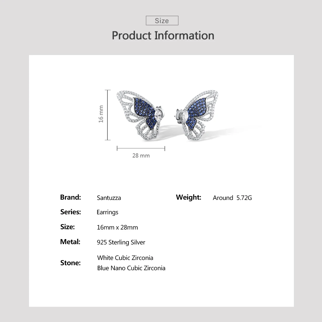 Orecchini A Farfalla In Argento Sterling 925 Con Zirconi Cubici 3D, Confezione Regalo Inclusa, Eleganti Per Sposa - 4