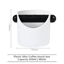 Coffee Knock Box with Anti-Slip Pad and Removable Bar for Espresso Grounds Disposal (FZT01-white)