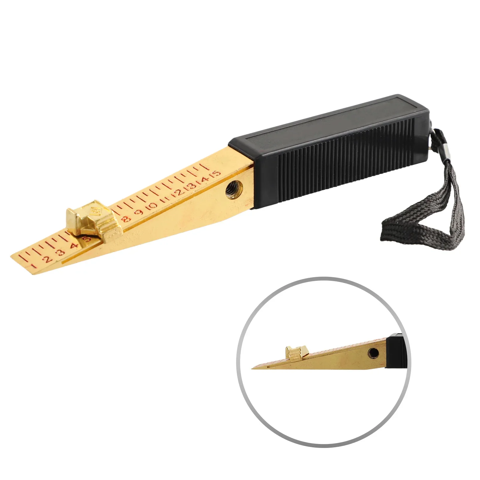Factory Feeler Gauge Wedge Feeler 0.5mm 1-15mm Copper Plated Measuring Tool Vernier Wedge For Door Gap Measuring measuring ruler