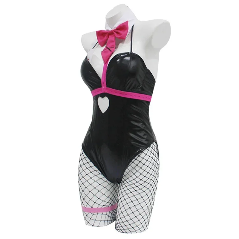 Anime Vtuber Miku Rabbit Hole Cosplay Costume Adult Women Girls Leather Jumpsuit Sexy Bunny Girl Bodysuit Halloween Outfit