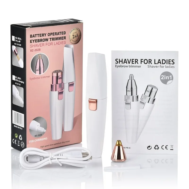 Electric eyebrow trimmer Hair removal instrument Lady Shaver Eyebrow trimmer Automatic eyebrow 2 in 1