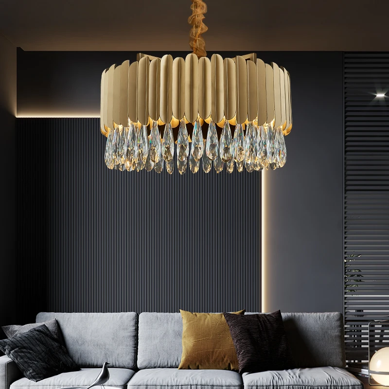 

K9 Crystal Postmodern Luxury Chandelier Lighting For Dining Living Room Bedroom Hanging Lamp Villa Lobby Home Deco LED Fixtures
