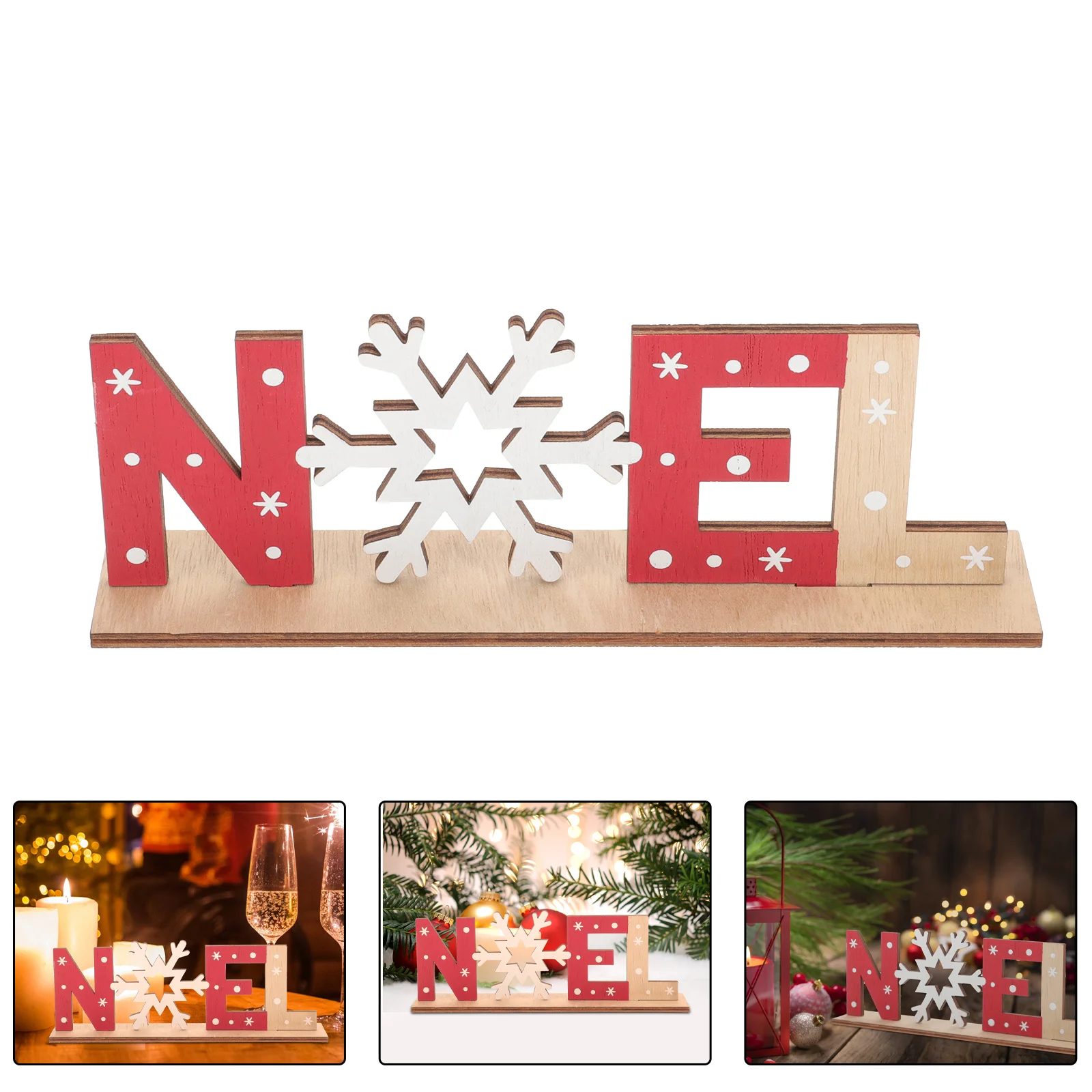 

Christmas Decor Snowflake Snowman Plaque Table Xmas Party Noel Decoration Clearance Desk Topper