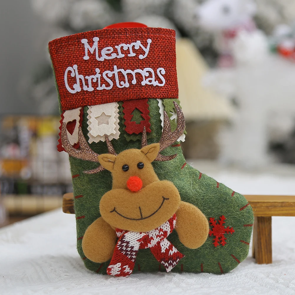 

Merry Christmas Socks Cartoon Ornaments Christ Stockings For Home Decorations Gifts Holders Xmas New Year Noel Navidad 2023 1pc
