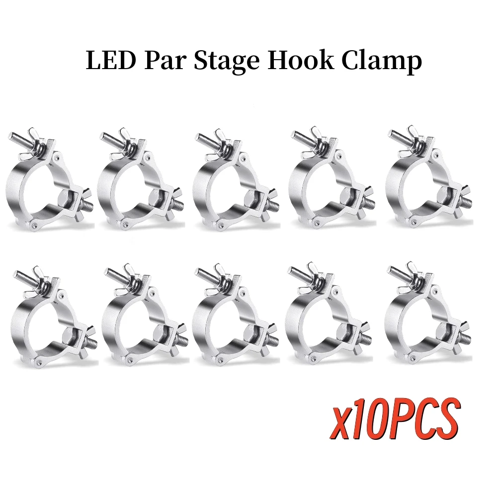 10pcs/Lot Aluminum Stage Lights Truss Clamp DJ Light Clamps Hooks for LED Par Moving Head Beam Spot Clamps 48-52mm Pipe Diameter