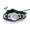 Axolotl  Leather Bracelet Glass Dome Multilayer Braided Bracelets Bangles Handmade Jewelry Gifts 6