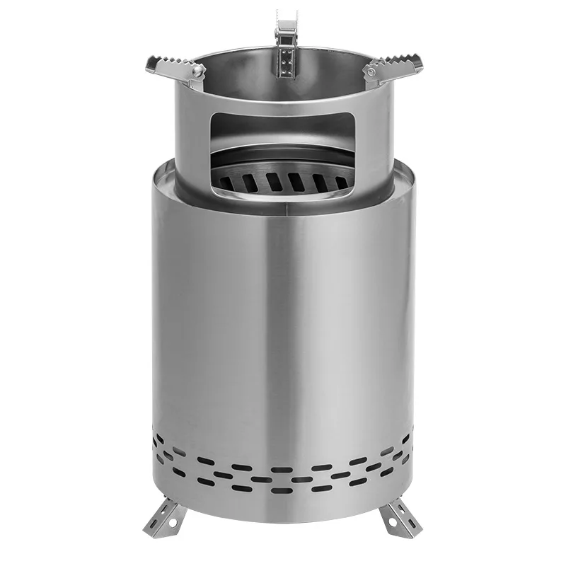 Stainless Steel Foldable Wood Burning Camping Fire Pit캠핑화목난로 Portable Smokeless Fire Pit Outdoor 화로
