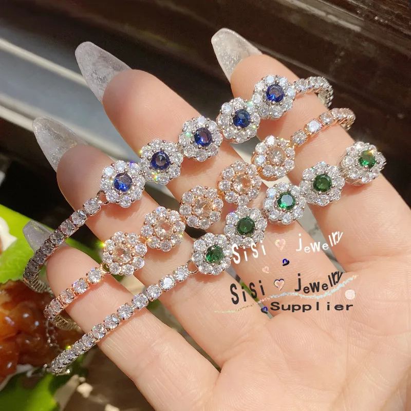 

Luxury classic aesthetics retro color spinel gem, plated 18K Gold Morgan stone high-grade aesthetic AAA zircon bracelet woman