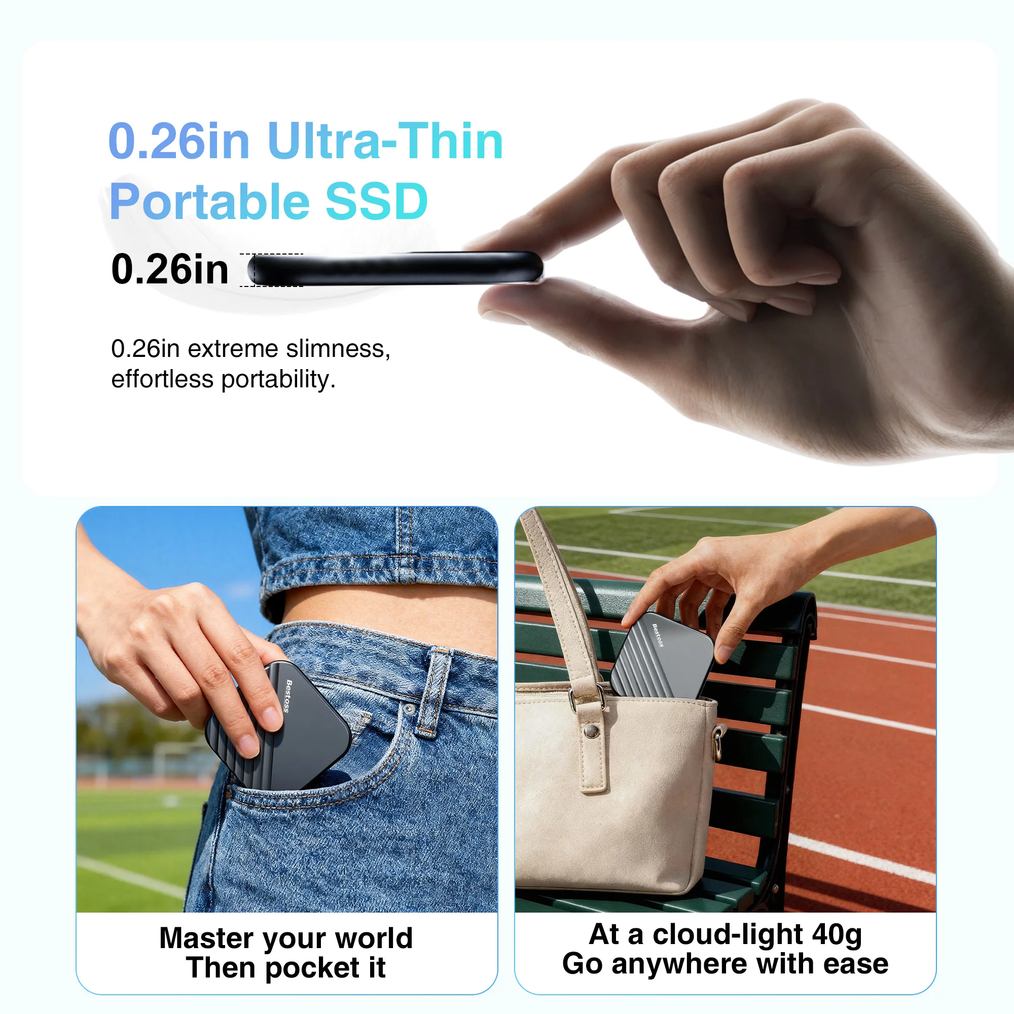 베스토스 마그네틱 휴대용 SSD 외장 고속 전송 512GB 1TB 2TB 컴퓨터 또는 휴대폰용