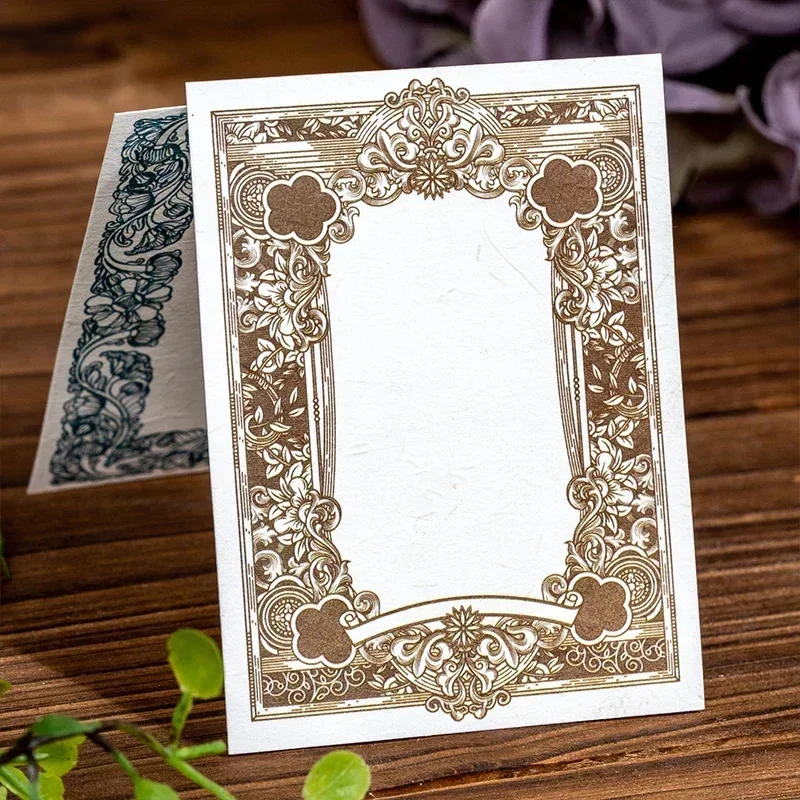 30Sheets Material Base Paper Memo color Book Plant border Writing Decorative Monet Notebooks Writing package Scrapbook 114*75MM 4