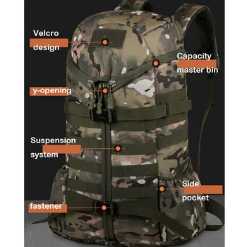 Oulylan 60L Outdoor Camouflage Sports Bag Hiking Tactical Backpack Waterproof Camping Storage Travel Rucksack For Men 6