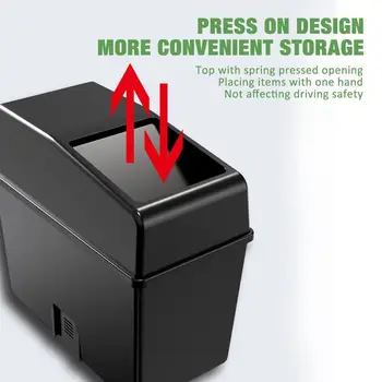 Organizzatore per pattumiera per auto Organizzatore automatico Scatola per immondizia Pattumiera Contenitore per immondizia impermeabile con coperchio Accessori per auto bidone della spazzatura da 2 litri