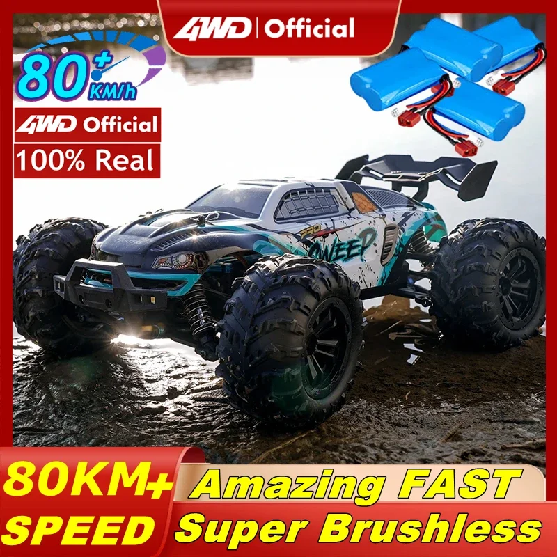 4Wd Super Brushless 4X4 Telecomando Auto All Terrain Drift Vehical 80 Km/H Ad Alta Velocità 1:16 Fuoristrada Rc Auto Camion Giocattolo Bambino Adulto