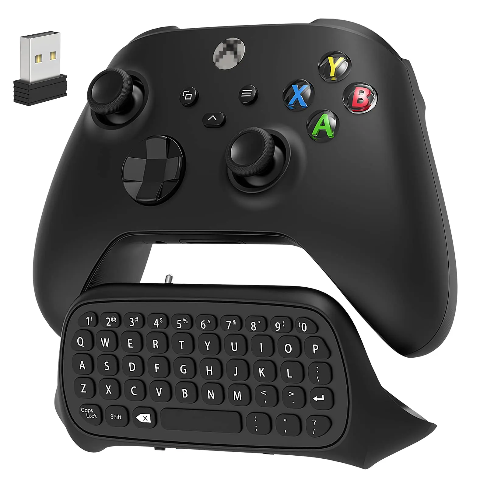 Controller Keyboard for Xbox Series X S One One S Wireless Chatpad Gaming Keypad with USB Receiver With 3.5mm Audio Jack