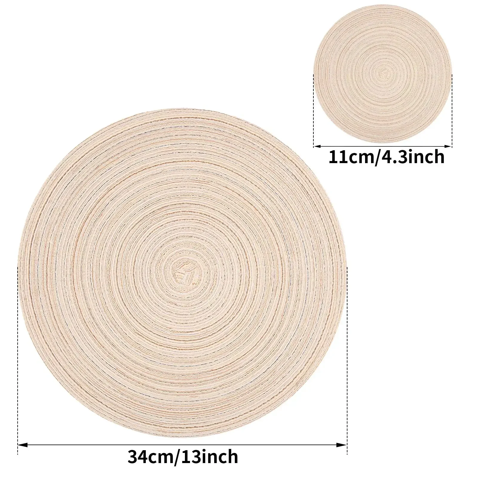 Set of 6 Stylish Braided Placemats and Coasters – Durable, Washable, and Heat-Resistant