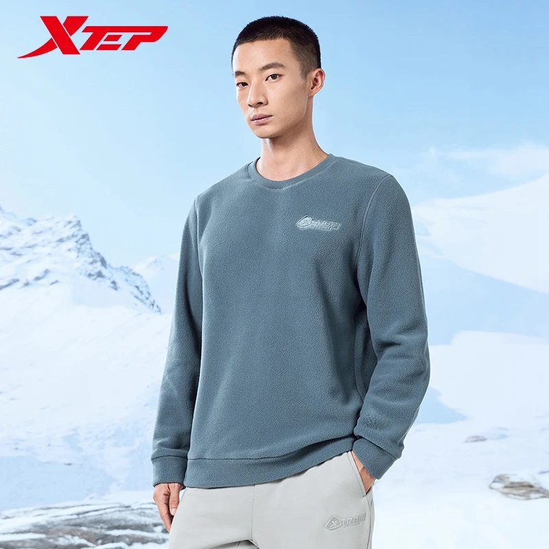 Xtep Pullover Sweater Male Winter Keep Warm Casual Sweatshirt Sports Durability Trendy Everyday Training Tops 876429930066