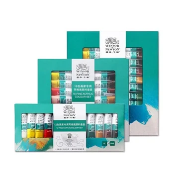 Winsor Newton Colori Acrilici Set Pigmenti Acrilici Professionali 12/18/24/36 Colori FAI DA TE Dipinti A Mano Pittura Murale Vernice Tessile