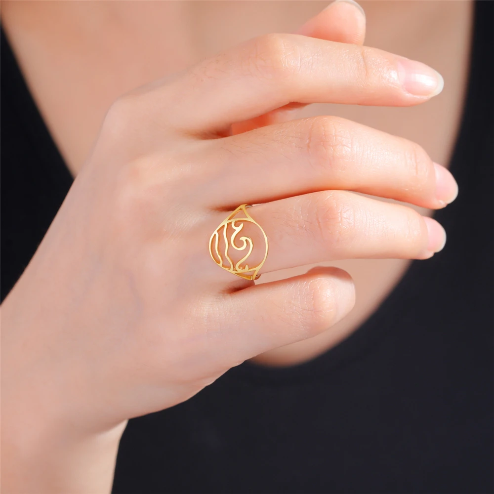COOLTIME Meer Wellen Ring Edelstahl Silber Farbe Ozean Surf Finger Ringe für Frauen Mode Kpop Schmuck Party Geschenk Großhandel – Detail 5