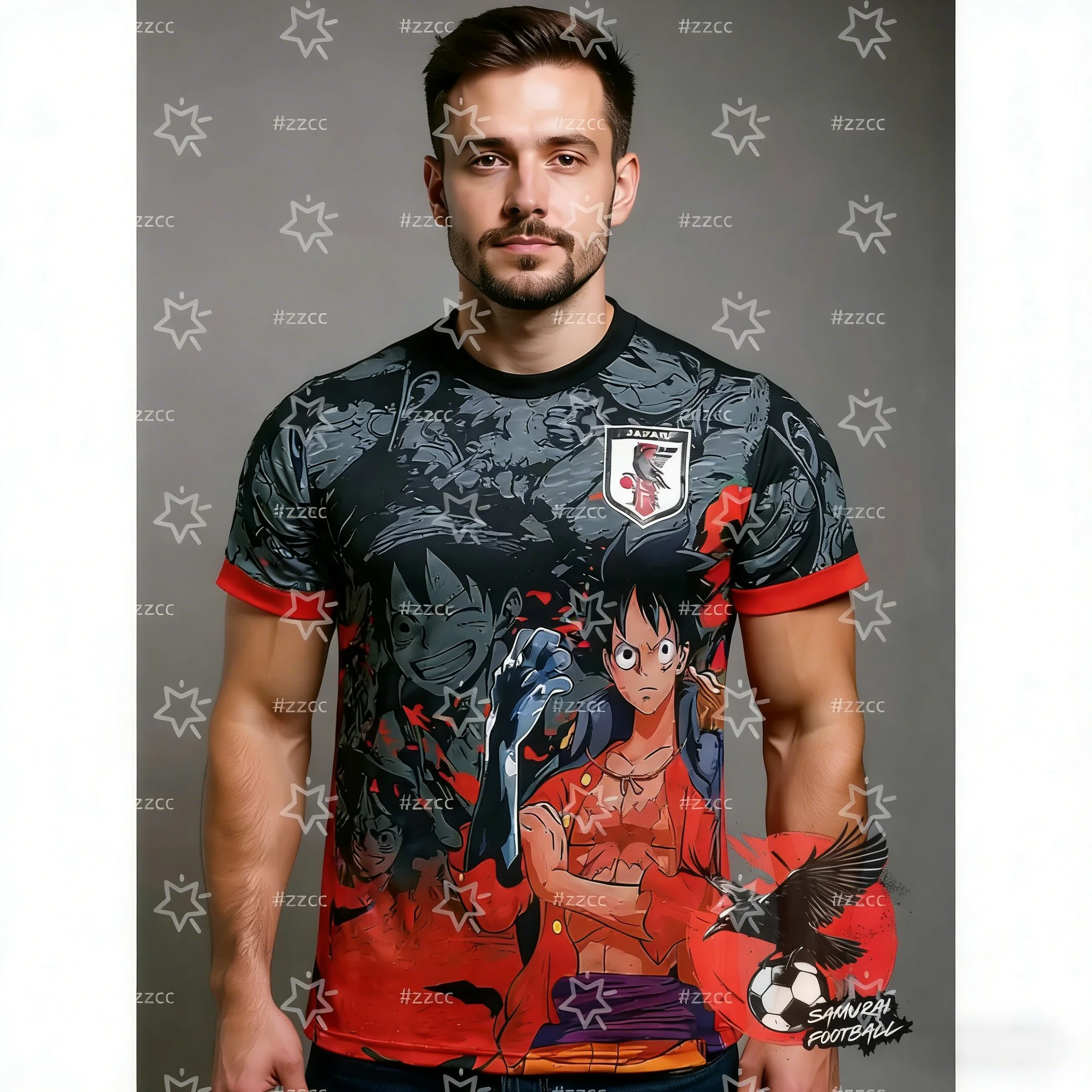MAILLOT DU JAPON x ONE PIECE MUGIRAWA NO LUFFY Fußballtrikot Sport Schnell trocknend Herren T-Shirt Kinderbekleidung T-Shirt Y2k Frau