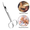 10cm Animal Veterinary Vet Medical Stainless Steel Surgical Scissors Straight Curved Tip Haircut Scissors 6