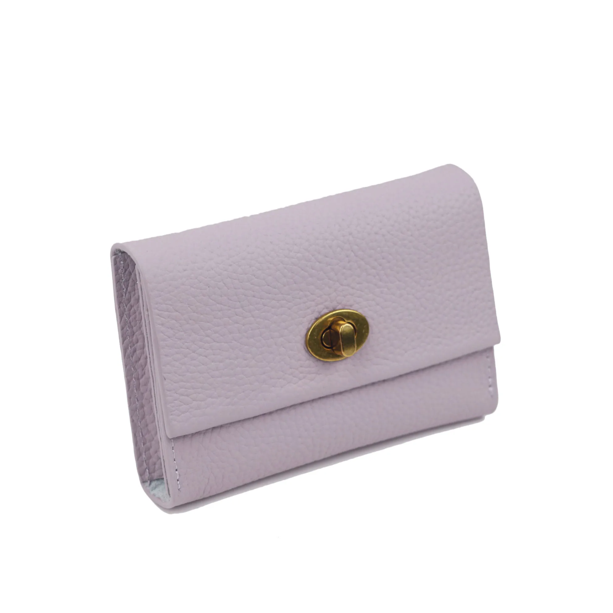 Customized Genuine Leather Retro Cardholder and Lipstick Storage Wallet