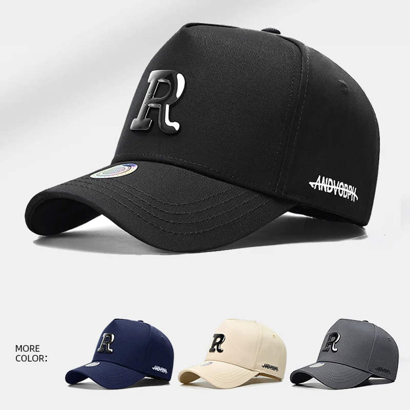 High top American sports baseball cap for both men and women, with a large head circumference and a wide brim, hard top duckbill 3