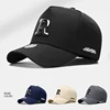 High top American sports baseball cap for both men and women, with a large head circumference and a wide brim, hard top duckbill 3