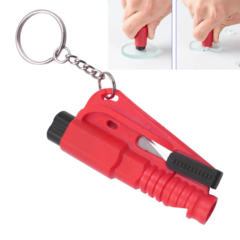 Mini Safety Hammer Keychain Whistle Escape Car Life-saving Escape Hammer Window Broken Emergency Glass Breaker